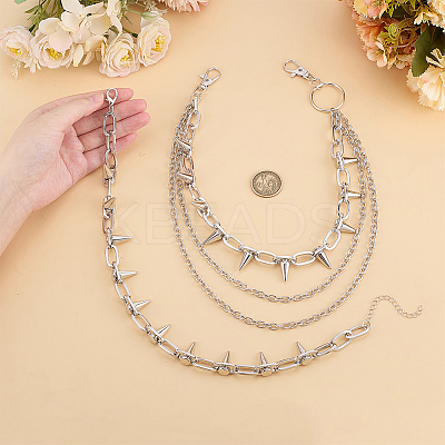 1Pc Punk Exaggerated Alloy Cable Necklaces NJEW-AR0001-08-1