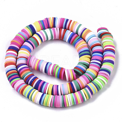 Handmade Polymer Clay Beads Strands X-CLAY-R089-6mm-048-1