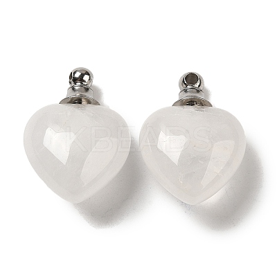 Natural Mixed Gemstone Perfume Bottle Pendants G-Z039-03P-1