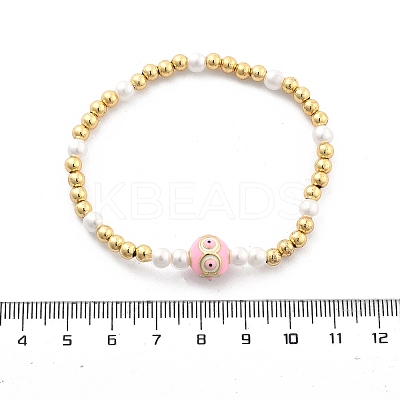 Brass Beaded Stretch Bracelets for Women BJEW-G736-03B-1
