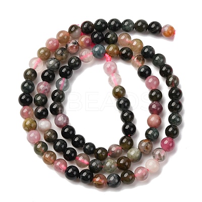 Natural Multicolor Tourmaline Beads Strands G-K402-A01-4mm-1