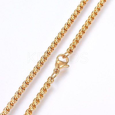 304 Stainless Steel Box Chain Necklaces NJEW-F227-09G-06-1