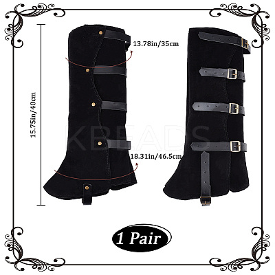 Imitation Leather & Iron Boot Cover AJEW-WH20005-21B-1