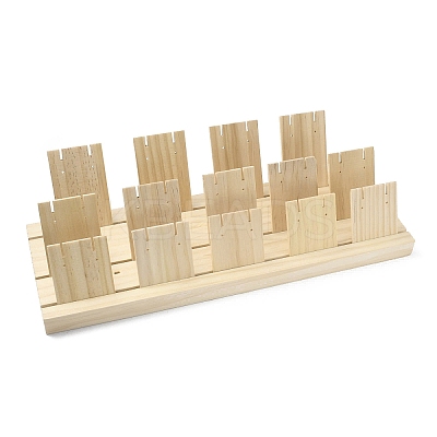 3-Slot Wooden Earring Display Card Stands EDIS-R027-01B-03-1