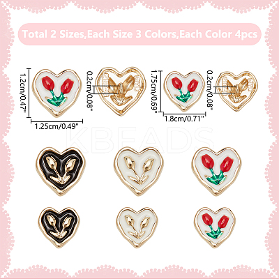 24Pcs 6 Style Alloy Enamel Shank Buttons BUTT-WR0001-19-1