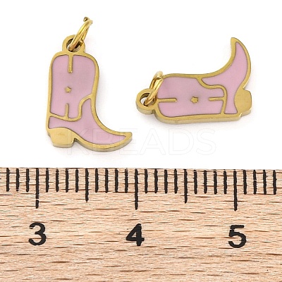 Ion Plating(IP) 304 Stainless Steel Enamel Charms X-STAS-Z104-05G-1