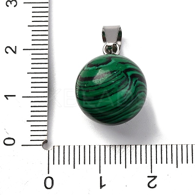 Round Synthetic Malachite Pendants G-Q434-18-1
