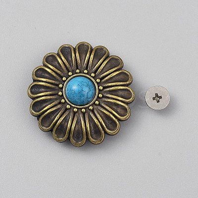 Chrysanthemum Alloy with Resin Decorative Rivets BUTT-TAC0008-09C-1