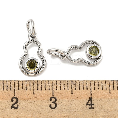 Brass Micro Pave Cubic Zirconia Pendants KK-P275-34P-1