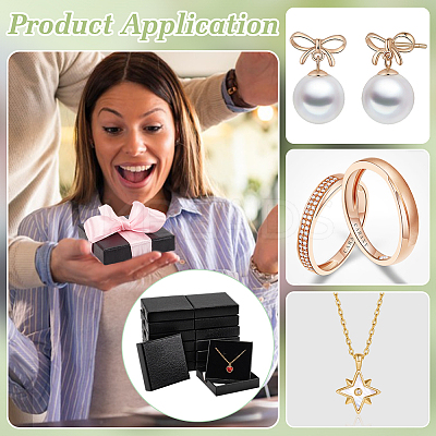 Lichee Textured Cardboard Jewelry Boxes CON-WH0089-100-1