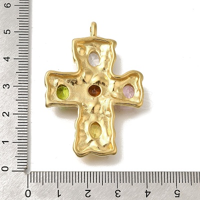 Ion Plating(IP) 304 Stainless Steel Colorful Rhinestone Pendants X-STAS-C105-11G-1