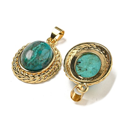 Natural Mixed Stone Oval Pendants G-B079-02G-1