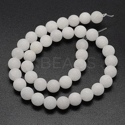 Natural White Jade Beads Strands X-G-D671-6mm-1