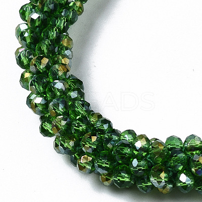 Faceted Transparent Glass Beads Stretch Bracelets LS-BJEW-S144-002C-07-1