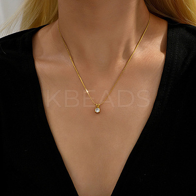 Real 18K Gold Plated 201 Stainless Steel Pendant Necklaces CP2918-4-1