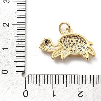 Rack Plating Brass with Cubic Zirconia Pendants KK-Q017-01E-G-1