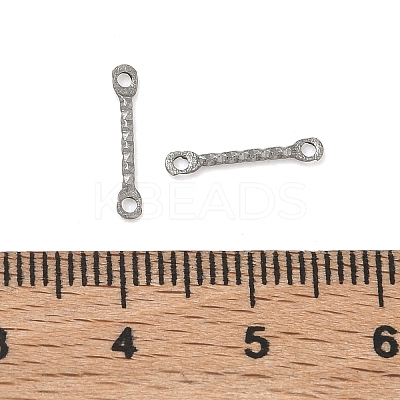 Textured 304 Stainless Steel Connector Charms STAS-H260-02P-1