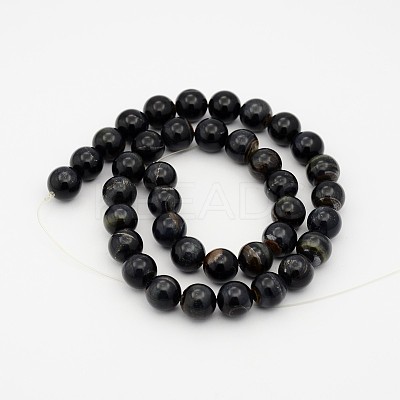 Natural Blue Tiger Eye(Dyed & Heated) Bead Strands G-P070-14-6mm-1