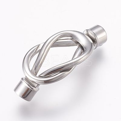 Tarnish Resistant 304 Stainless Steel Magnetic Clasps with Glue-in Ends STAS-L189-097P-1