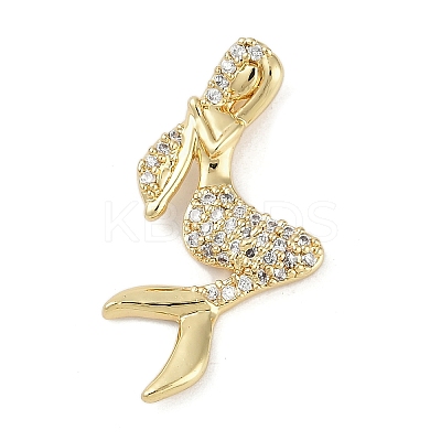 Rack Plating Brass Micro Pave Cubic Zirconia Pendants KK-H509-18G-1