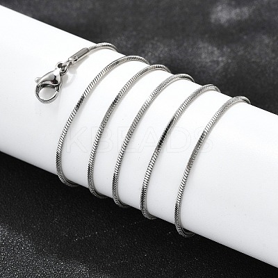 Non-Tarnish 304 Stainless Steel Square Snake Chain Necklaces X-NJEW-L173-005-P-1