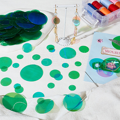690Pcs 6 Style Iridescent PVC Paillette/Sequins Pendants KY-OC0001-31B-1