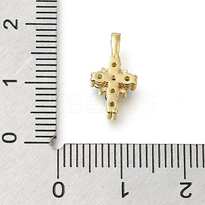Brass Pave Clear Cubic Zirconia Pendants KK-M101-01G-05-1
