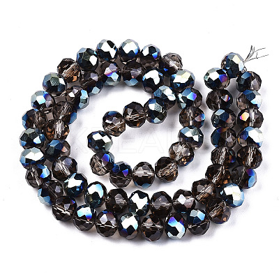 Electroplate Transparent Glass Beads Strands X-EGLA-A034-T8mm-Q20-1