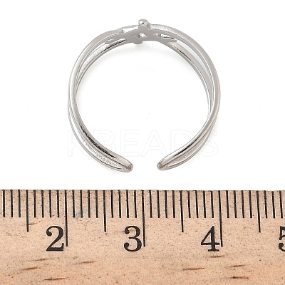 304 Stainless Steel Open Cuff Rings for Women RJEW-A079-04B-P-1