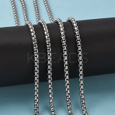 Tarnish Resistant Men's Jewelry Making 304 Stainless Steel Box Chains CHS-A003F-4.0mm-1