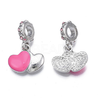 Rack Plating Alloy Enamel European Dangle Charms MPDL-N039-057-1