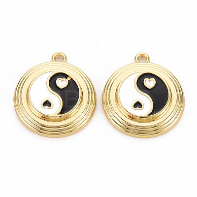 Rack Plating Light Gold Alloy Enamel Pendants ENAM-Q444-012C-RS-1
