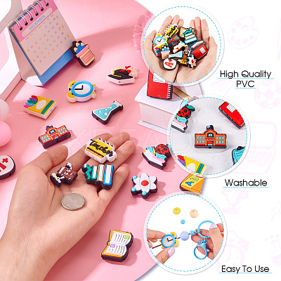 17Pcs 17 Styles School Supplies PVC Plastic Beads KY-TA0001-46-1