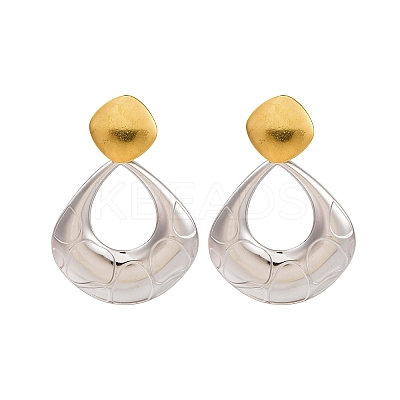 304 Stainless Steel Dangle Stud Earrings EJEW-K296-02GP-06-1