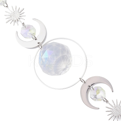 Glass Teardrop Window Hanging Suncatchers HJEW-JM04515-02-1