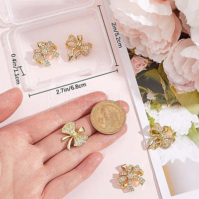 6Pcs 3 Styles Rack Plating Brass Micro Pave Clear Cubic Zirconia Pendants KK-BBC0015-26-1