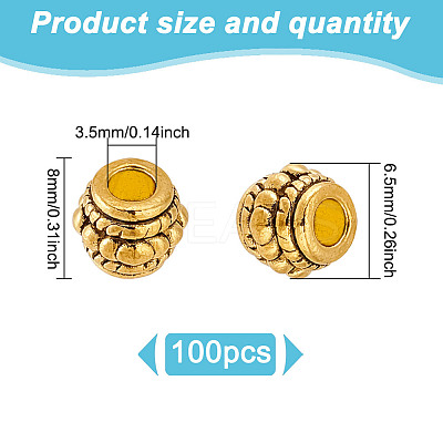 100Pcs Tibetan Style Alloy Beads TIBEB-GO0001-11-1
