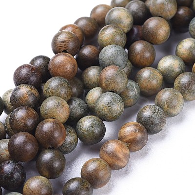 Natural Sandalwood Beads Strands WOOD-F008-02-D-1