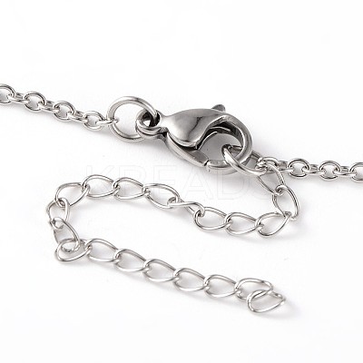 Woven Net/Web with Feather 316 Surgical Stainless Steel Anklets AJEW-AN00135-1