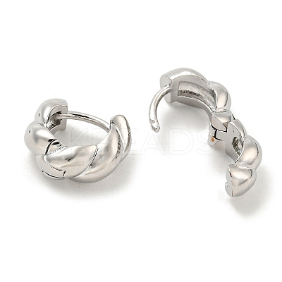 Brass Hoop Earrings EJEW-L211-010J-P-1