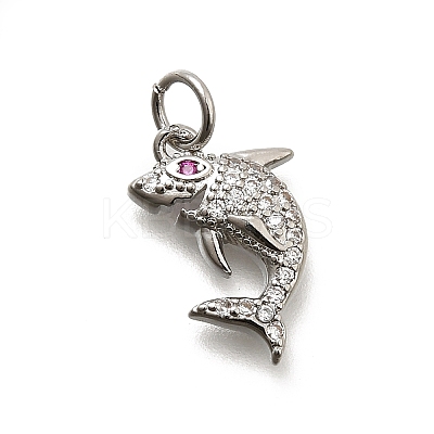 Brass Micro Pave Cubic Zirconia Pendants KK-Z093-03P-1