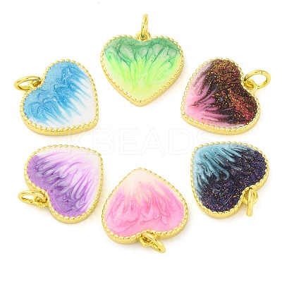 Brass Enamel Pendants KK-S401-17G-A-1