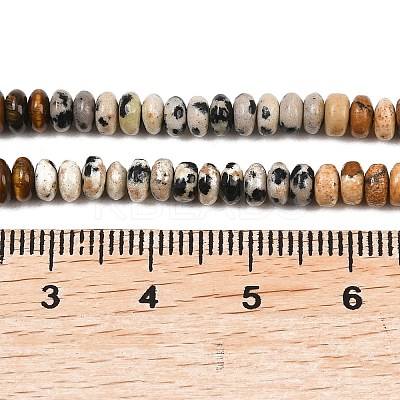 Natural Tiger Eye & Green Spot Jasper & Red Aventurine & Blue Spot Jasper & Dalmatian Jasper & Red Netstone & Picture Jasper Beads Strands G-Z135-C06-2x4mm-1