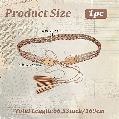 Bohemian Imitation Leather Tassel Wrap Chain Belts AJEW-WH20033-096AS-D-1