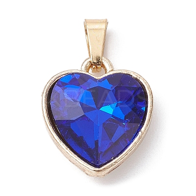 4Pcs 4 Colors Faceted Glass Pendant PALLOY-JF02342-1