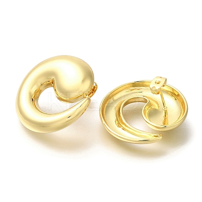 Rack Plating Big Conch Snail Brass Stud Earrrings EJEW-L097-09G-1