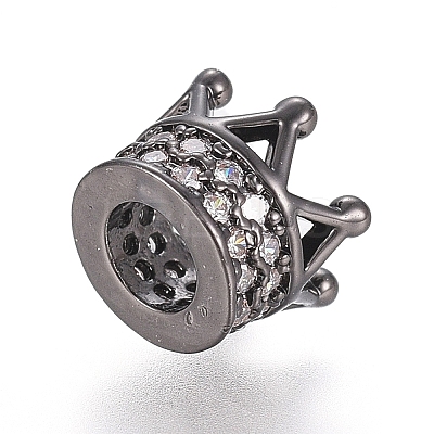 Brass Micro Pave Cubic Zirconia Beads LS-ZIRC-G166-39B-1