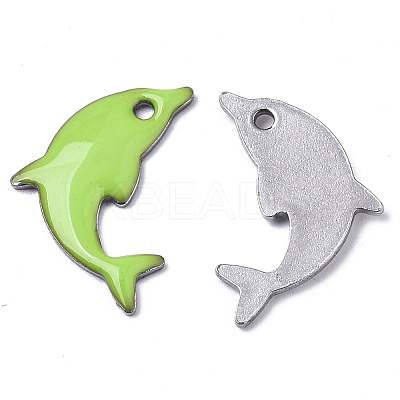 201 Stainless Steel Enamel Pendants X-STAS-N088-16F-1