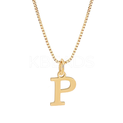 1pc 304 Stainless Steel Letter Pendant Necklaces NJEW-LP0001-38P-G-1