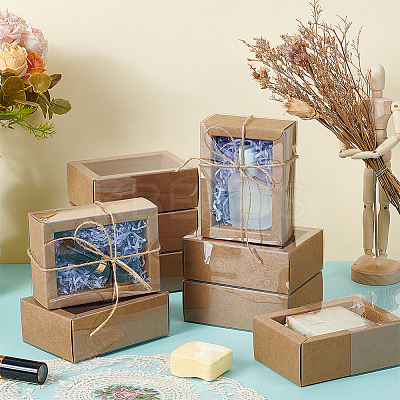 Kraft Paper Cardboard Gift Drawer Boxes CON-WH0085-129A-1